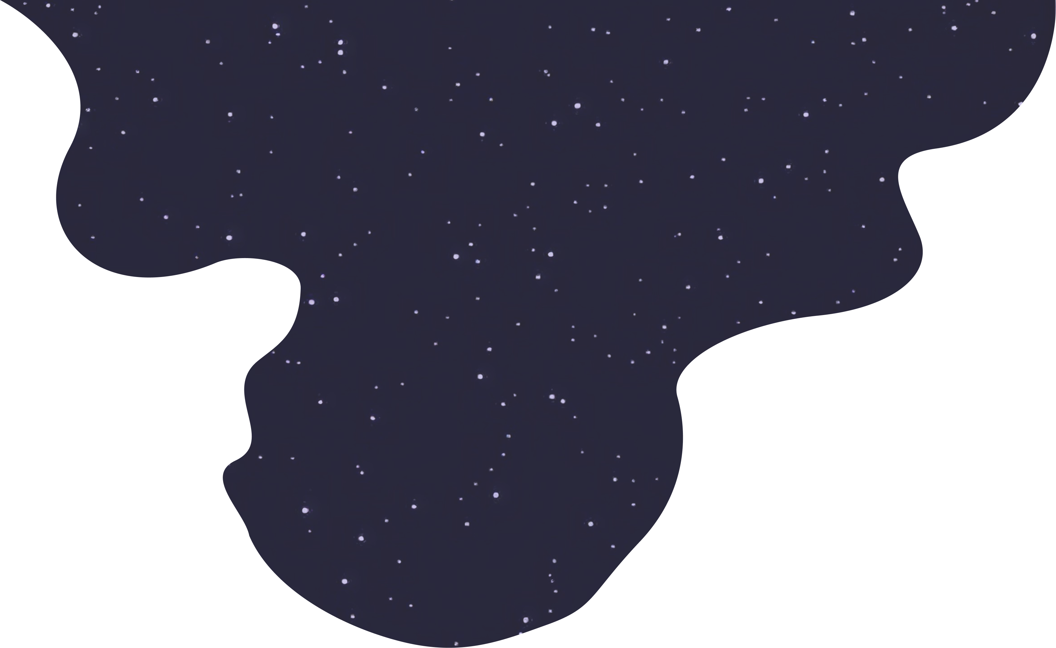 Inverted star-filled mist flowing from lavender into the contact section
