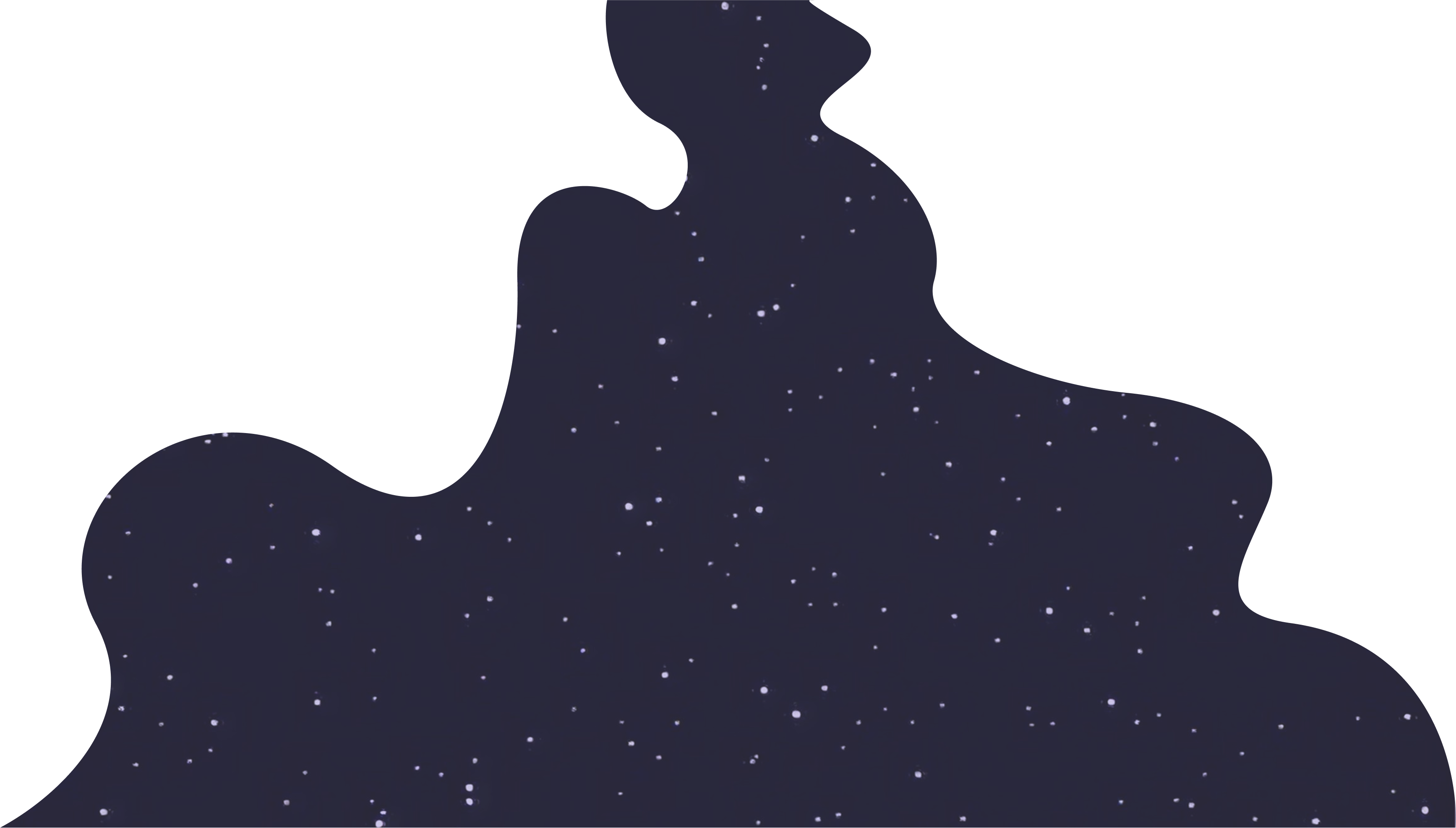 Star-filled organic mist rising from a lavender base between the hands